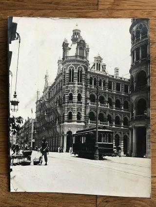 China Hongkong Old Large Photo Hong Kong Street Tram First Class