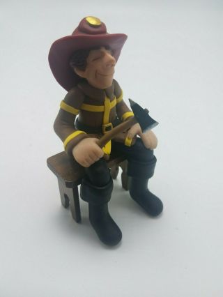 Diana Manning Shelf Sitter Doll - Clay Doll - Clay Figure - Fire Fighter