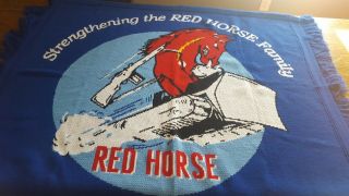 Red Horse Squadron Blanket Throw 54 " X 46 " Usa Strengthening Red Horse Family
