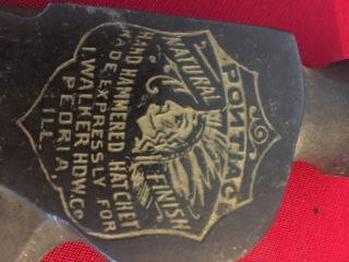 Single Bit Pontiac Peoria Il I Walker Embossed Axe Hatchet