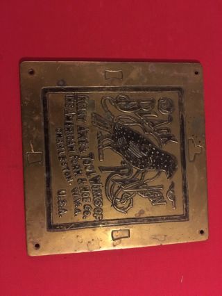 Black Raven Advertising Solid Brass Sign Kelly Axe & Tool Embossed Wow