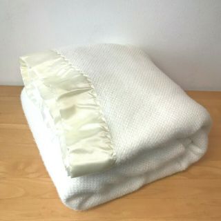 Vintage Fieldcrest Touch Of Class Acrylic Blanket Satin Binding Queen Bed Usa K1