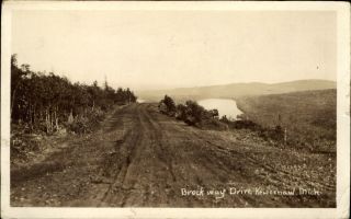 Brockway Drive Keweenaw Michigan Rppc Real Photo Mailed 1935 Calumet Mi