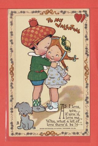 Mabel Lucie Attwell Valentine As I Love You,  Pub Raphael Tuck 6 Innocence Abroad