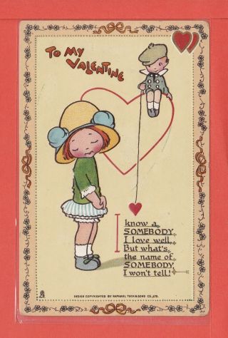 Mabel Lucie Attwell To My Valentine,  Love Heart P.  C.  Pub Raphael Tuck 6