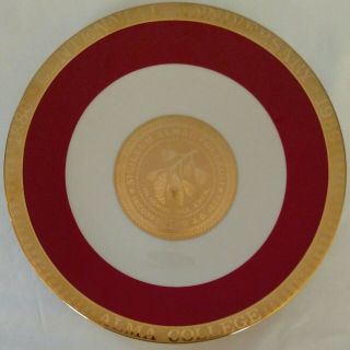 Alma College 1986 Centennial Plate Mi Michigan Gold 10 - 1/2 " Only One On Ebay