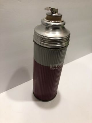 Vintage Universal Vacuum Bottle Thermos Landers Frary & Clark Usa Cork Red/white