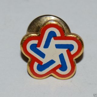 Vintage Usa Patriotic Red White & Blue Star Pin / Tie Tack Rare