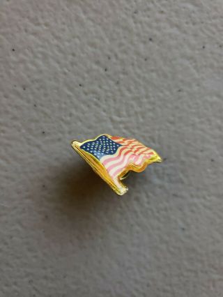 Vintage Usa Flag Red White Blue Lapel Hat Pin Pin - Back Patriotic Gold Euc