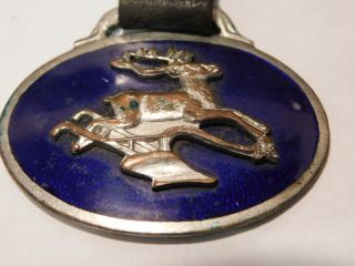 Antique John Deere Blue Enamel Watch Fob Tractor Farm Equipment