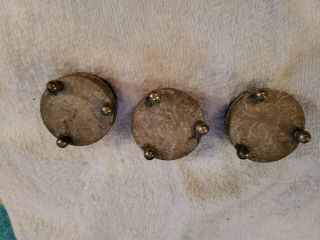 3 Antique Silver Footed Shell Salt Cellars