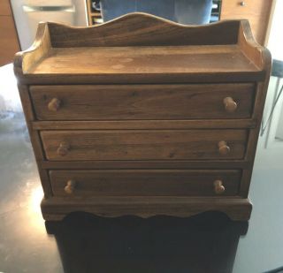Vintage Primitive Handmade Child’s Toy Doll Dresser Chest Of Drawers