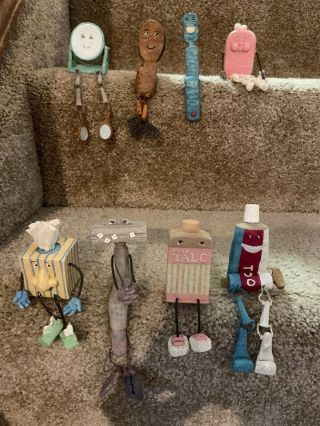8 Resin Bathroom Shelf Sitters Figures Wmg 2005 Complete Set