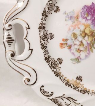 Porsgrund Norway Floral 22k Gold Detailing Decorated Porcelain Collectors Plate