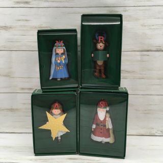 1986 Midwest Mary Engelbreit Pageant Ornament Santa Reindeer Mary Angel