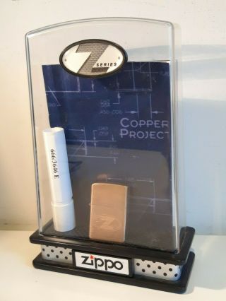 Zippo Z - Series,  Solid Copper 2002,  In Display 666/3646 E,  Limited Edition