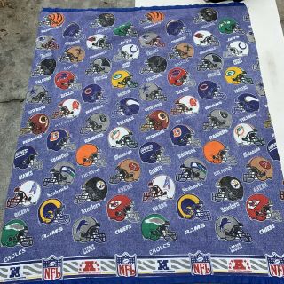 Vintage 1995 Nfl Season Full Size Polyester Acrylic Blend Throw Blanket Usa Made