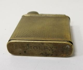 Antique Isolex Lighter French Liftarm Wick 87081serial Blggd Zippo Copper 1940s