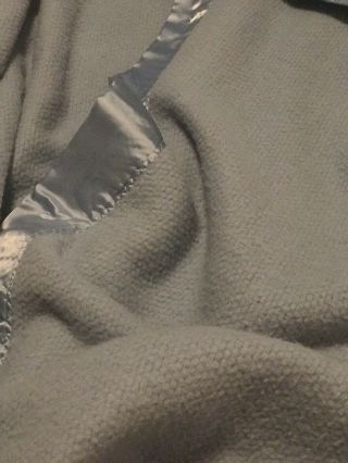 Vintage Blue Waffle Acrylic Blanket Satin Trim Wpl 1675 Usa