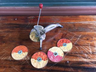 Vintage Metal Mouli Julienne Food Slicer Chopper Grater Shredder Salad Maker