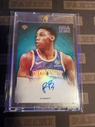 2019 - 20 Panini Nba Hoops Rj Barrett Rc Auto On Card Ssp