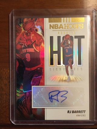 2019 - 20 Nba Hoops Rj Barrett Rookie Auto Hot Signatures Ny Knicks