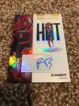 2019 - 20 Nba Hoops Rj Barrett Rookie Auto Hot Signatures Ny Knicks