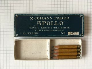 Rare Vintage Spare Screwed Pencils Johann Faber " Apollo " No.  6933