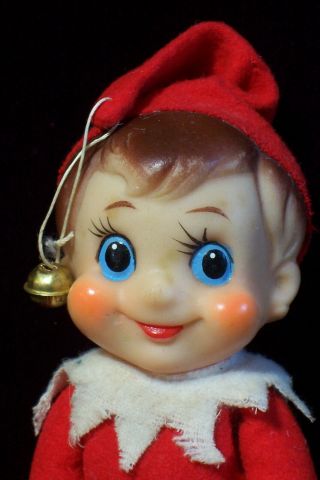 Vintage Christmas Elf Knee Hugger Large 10 Inch Pixie Shelf Sitter Tree Ornament
