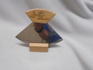 Vintage Alaska Metal & Wood Food Chopper Knife With Eagle Handle