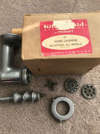 Vintage Metal Hobart Kitchenaid Food Chopper Meat Grinder Attachment