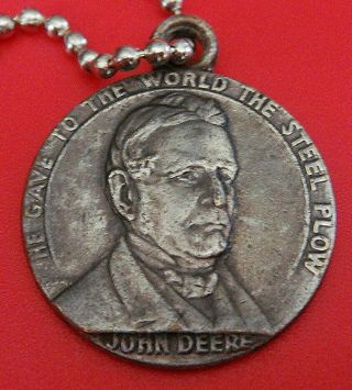 Vintage Key Fob Pendant W/keychain: John Deere - - Quality Farm Equipment