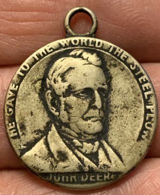 Vintage John Deere Centennial Metal Fob Medal - 1837 - 1937