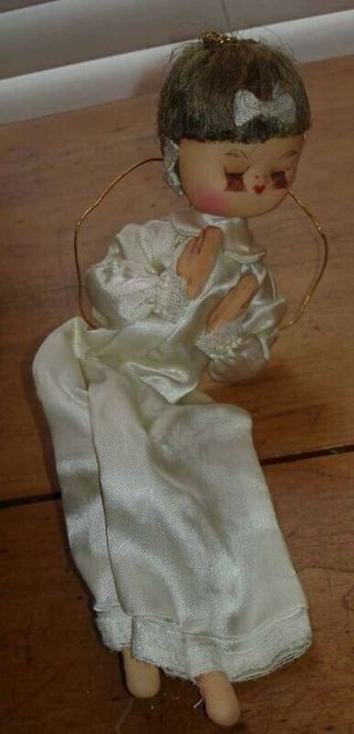 Vintage Made In Japan Posable Angel Shelf Sitter Or Tree Topper