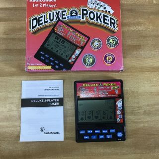 Vintage Radio Shack Deluxe 2 Player Poker Electronic Handheld 60 - 2656