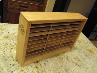 Vintage Napa Valley Box Company 30 Slot Wood Cassette Tape Storage Rack