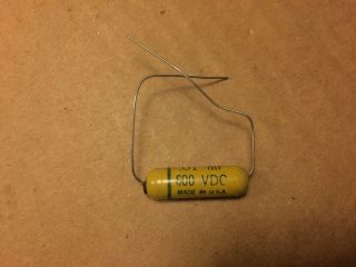 Nos Vintage Astron.  01 Uf 600v Mustard Capacitor Guitar Amp Tone Cap (qty Avail)