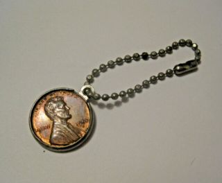 Vintage 1960 Zippo Lighter Co " The Cent Never Spent " Penny Advertising Keychain
