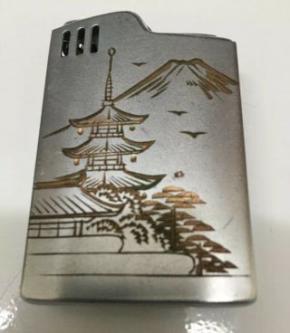 Hadson Blue Bird Lighter Japanese Etching Cigarette Musical Collectable