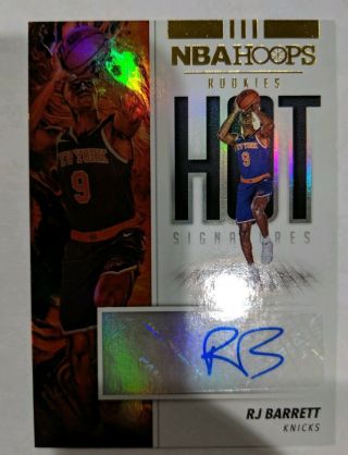 2019 - 20 Nba Hoops Rj Barrett Rookie Auto Hot Signatures Ny Knicks