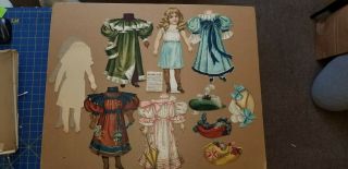 1894 Raphael Tuck & Sons Co.  Paper Doll Rosy Ruth With 4 Gowns & 4 Hats