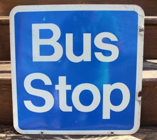 Vintage Double Sided Pittsburgh Pa.  Pat Port Authority Bus Stop Sign