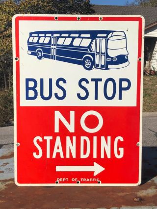 Vintage Nos Nyc Nycta Mta Fishbowl Bus Stop Sign City Of York Subway