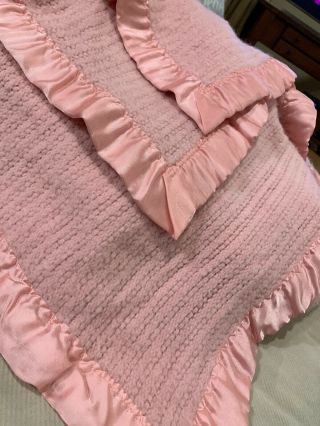 Vintage Beacon Waffle Weave Thermal Acrylic Queen/king Satin Trim 88” X 98”usa