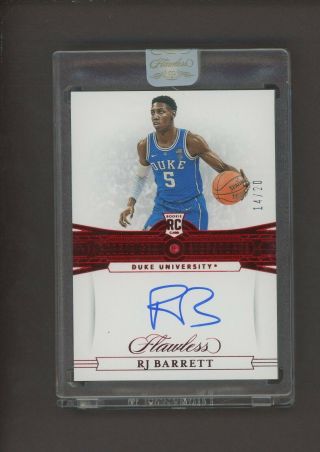 2019 - 20 Flawless Ruby Gem Rj Barrett Duke Rc Rookie Auto 14/20