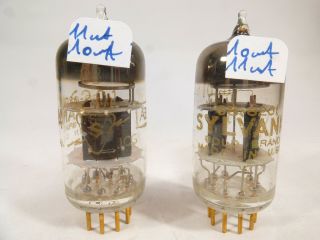 Two Gb6201 E81cc 12at7 Ecc81 Sylvania Gold Pin Matched For Fender 