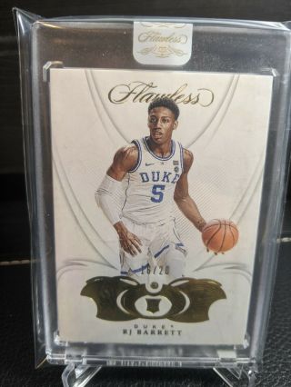 2019 - 20 Rj Barrett Flawless Diamond Gem 16/20 Duke Rookie Gold 