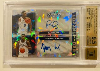 Panini Contenders Draft Picks Zion & Rj Barrett Dual Auto 21/23 1/1 Cracked Ice