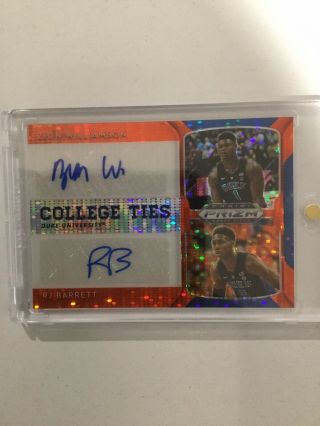 2019 - 2020 Prizm Zion Williamson/ Rj Barrett Dual Auto College Ties Duke 08/15