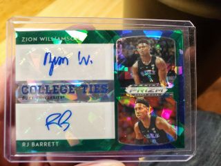 2019/20 Prizm Zion Williamson Rj Barrett Ice Auto 8/12